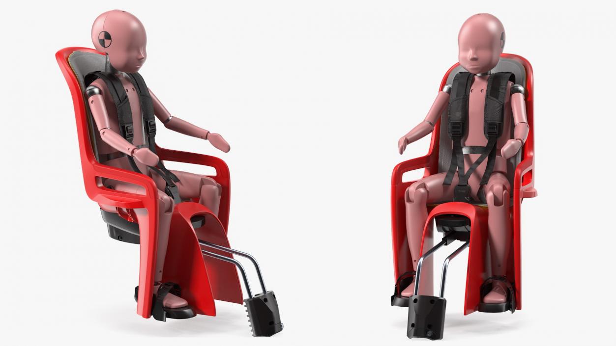 Child Crash Test Dummy in Bike Safety Seat 3D