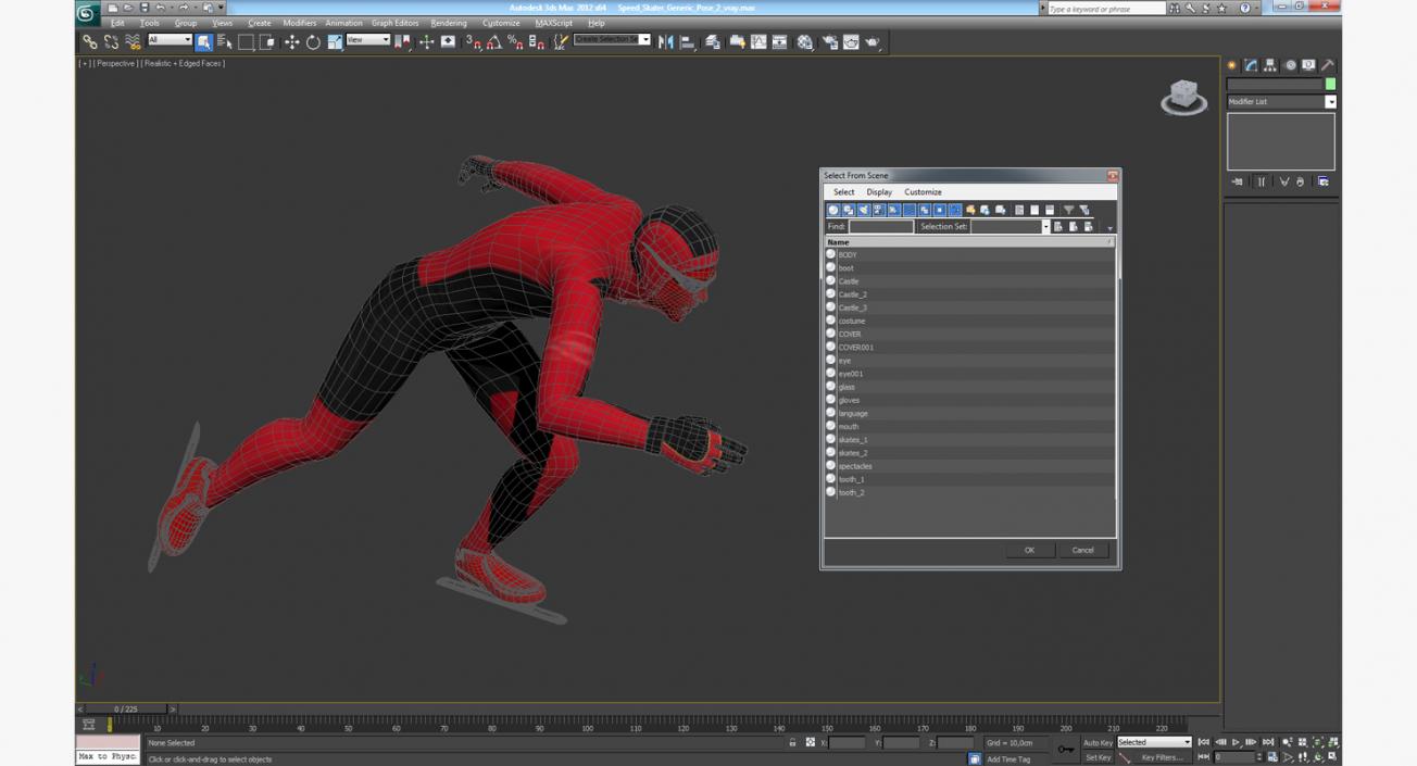 3D model Speed Skater Generic Runs