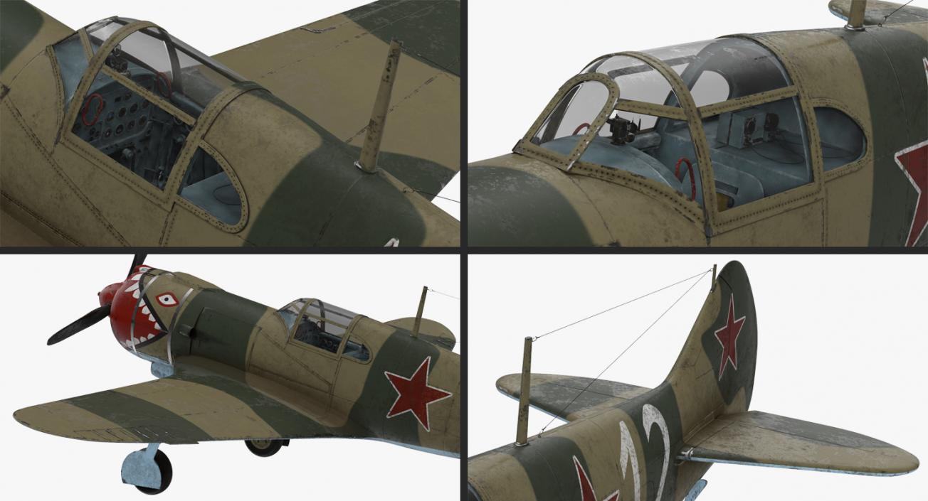 3D La-5 WWII Soviet Fighter Aircraft model