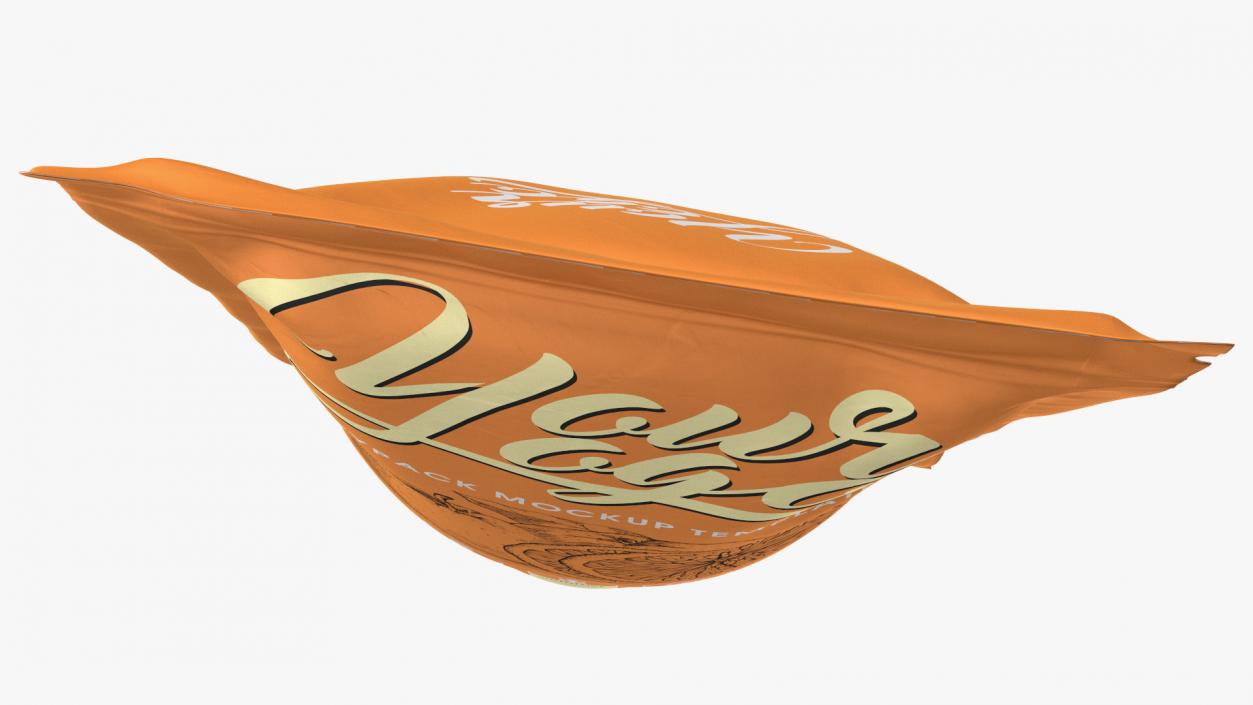 Doy Pack With Zipper Mockup Orange 3D model