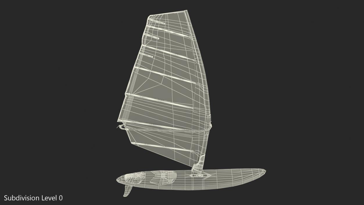 3D Windsurf Board And Sail model