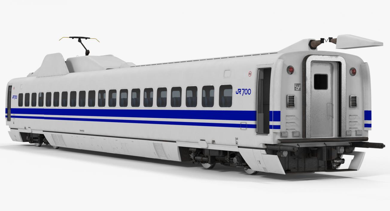 Bullet Train JR700 Passenger Car Japan Railways Rigged 3D model