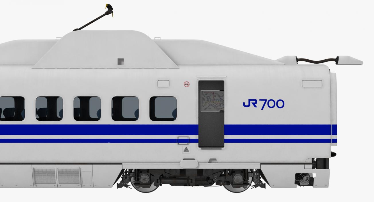 Bullet Train JR700 Passenger Car Japan Railways Rigged 3D model