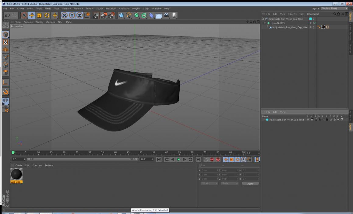 Adjustable Sun Visor Cap Nike 3D model