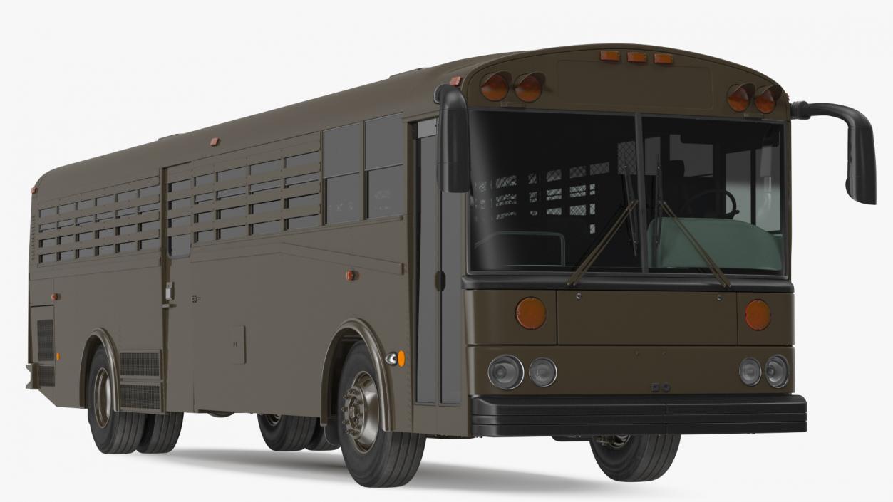 Prison Transport Bus Rigged 3D