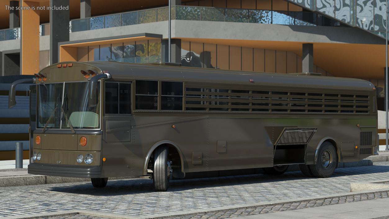 Prison Transport Bus Rigged 3D