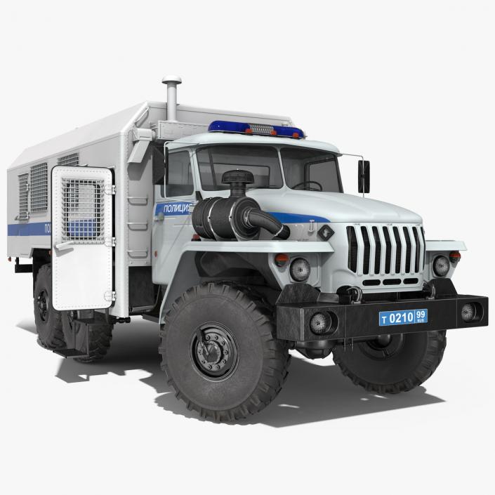 3D URAL 4320 Police Vehicle Rigged