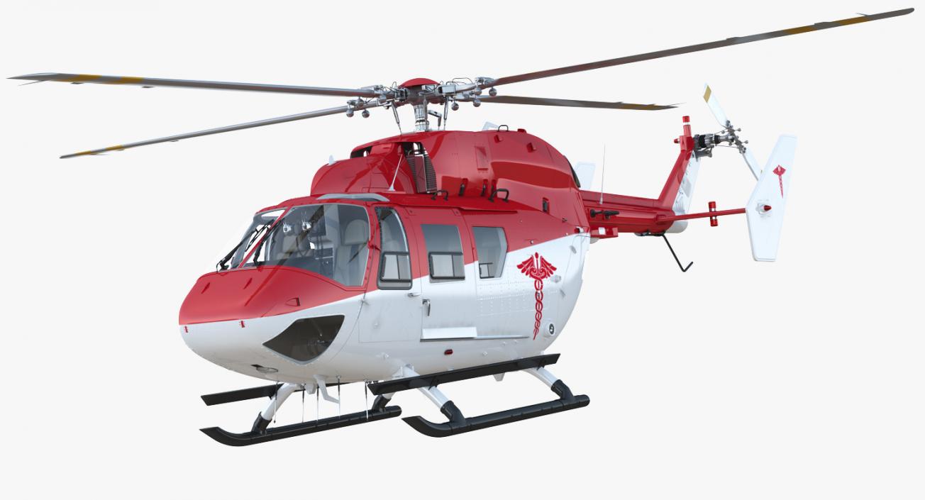 3D model Kawasaki BK 117 Air Ambulance Helicopter