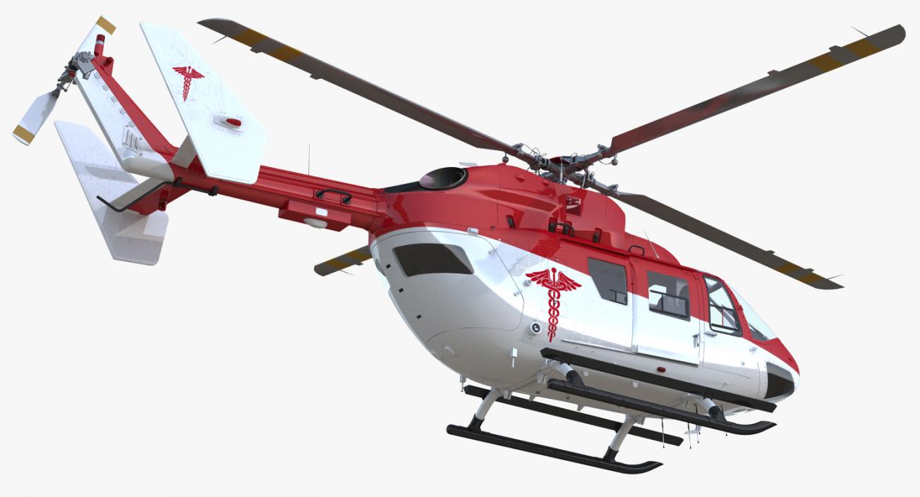 3D model Kawasaki BK 117 Air Ambulance Helicopter