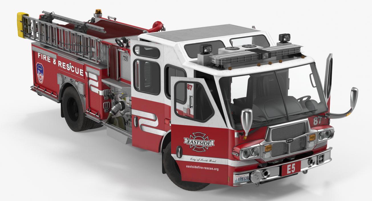 3D Eastside Fire Rescue E-One Quest Pumper Rigged