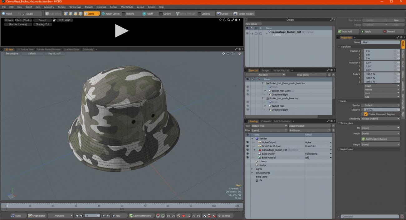 3D Camouflage Bucket Hat