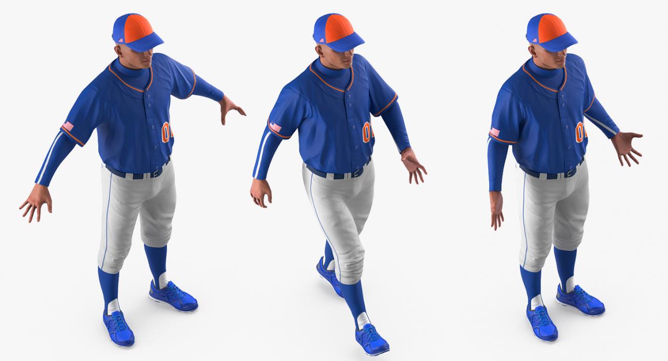 Baseball Player Rigged Generic 3 3D