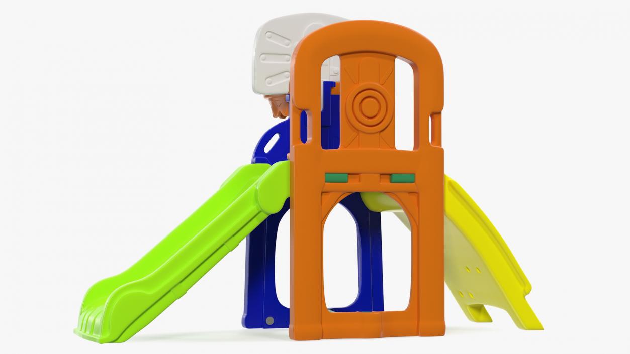 Plastic Kids Slide with Basketball Hoop 3D model