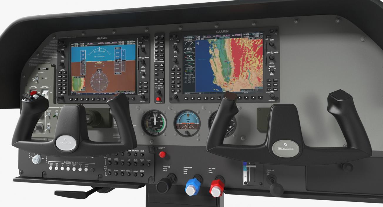 3D Light Airplane Control Panel model