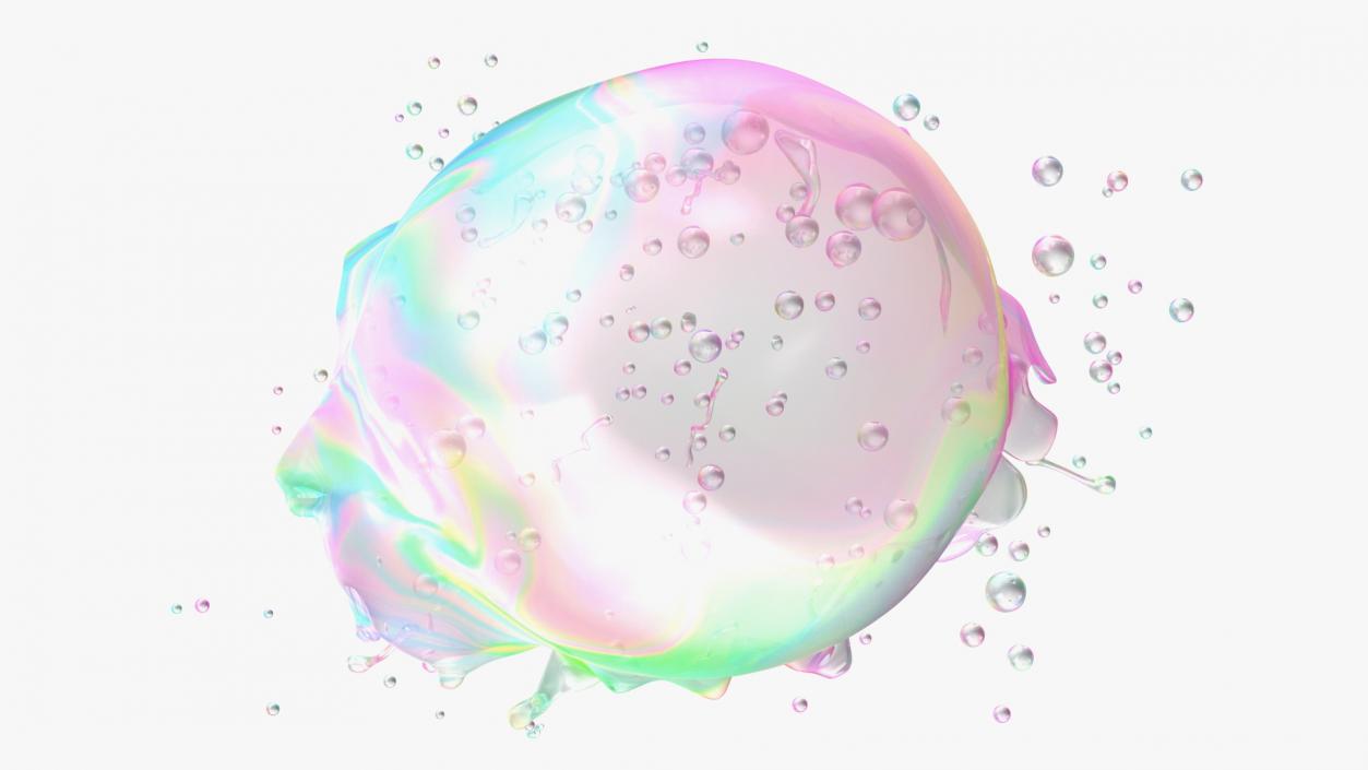 3D model Soap Bubble Burst Stage 5