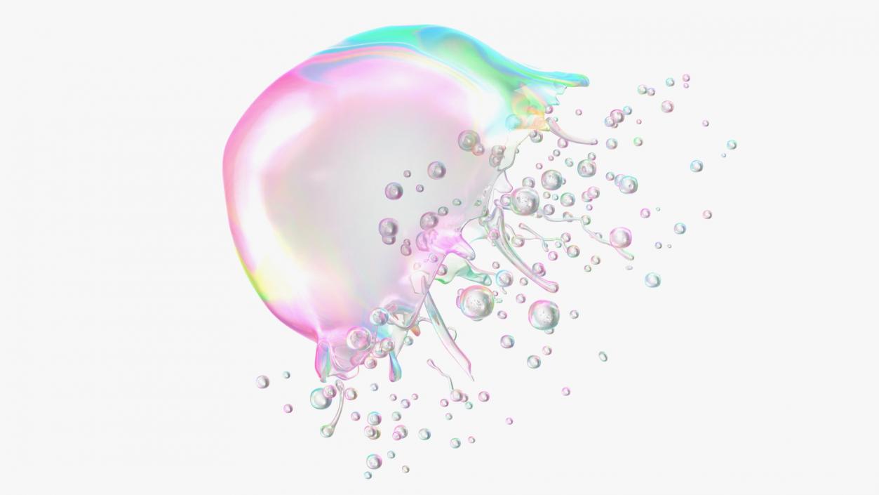 3D model Soap Bubble Burst Stage 5
