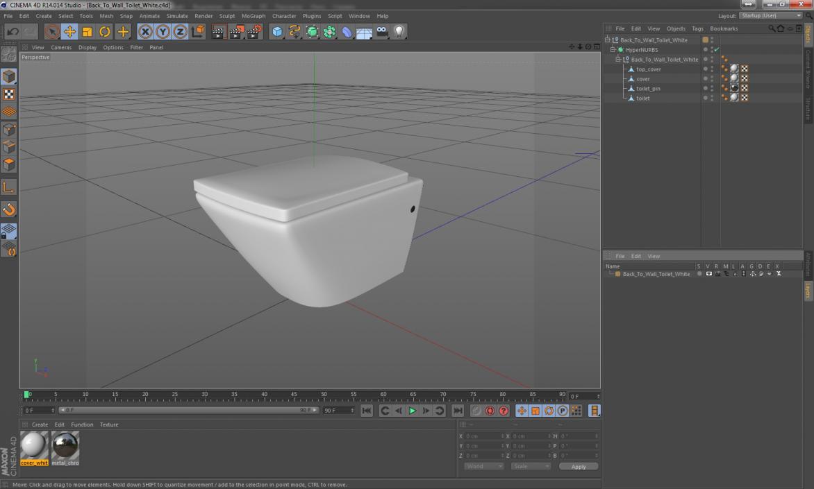 3D model Back To Wall Toilet White
