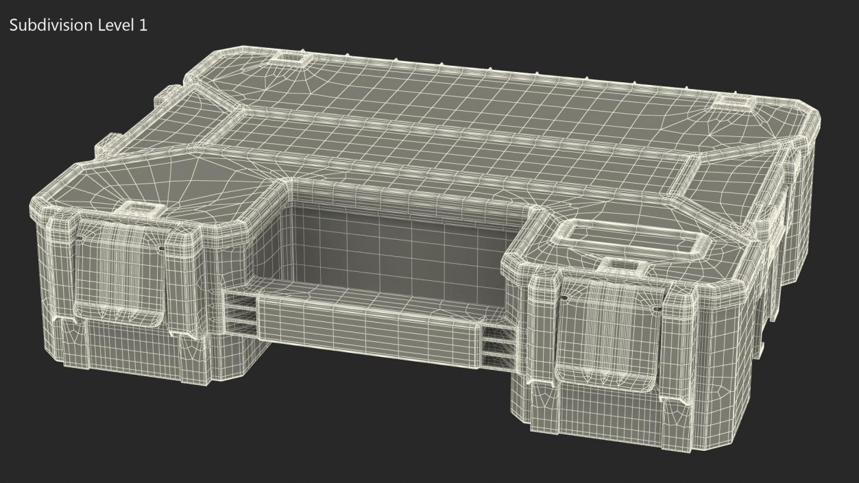 Plastic Organizer Adjustable Dividers Storage Box 3D model