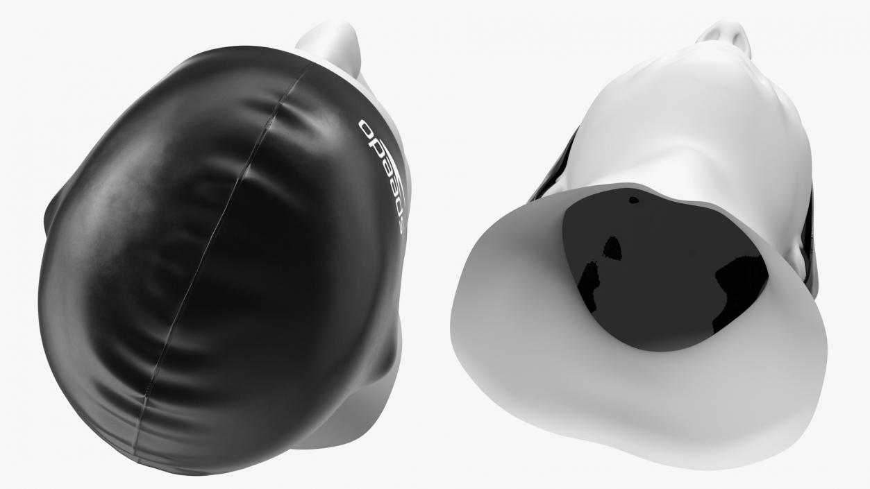 Speedo Black Silicone Swimming Cap on Mannequin 3D