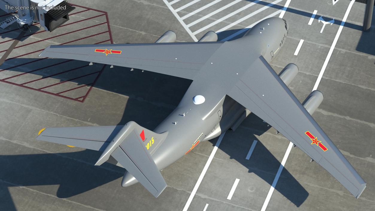 Xian Y20 Large Military Transport Aircraft Rigged 3D model