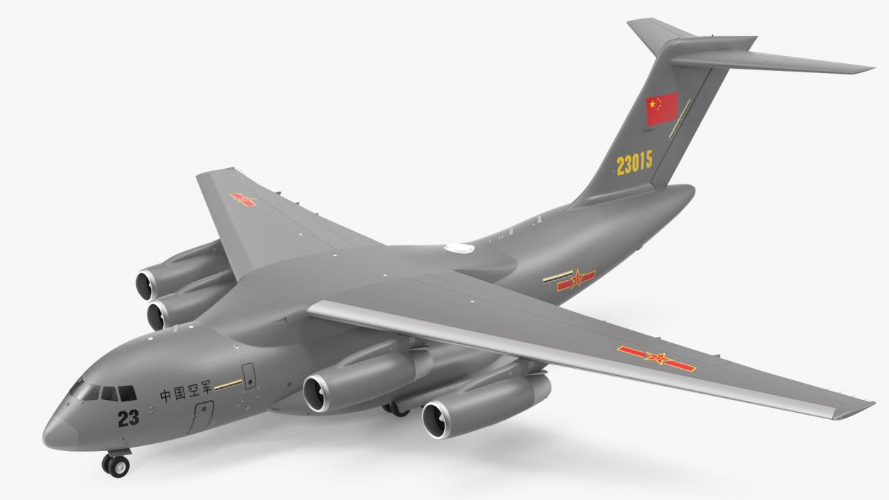 Xian Y20 Large Military Transport Aircraft Rigged 3D model