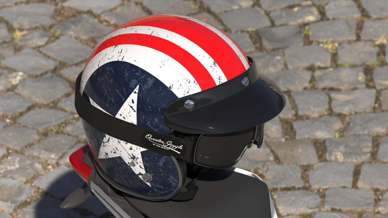 3D TORC Motorcycle Helmet Rebel Star with Goggles