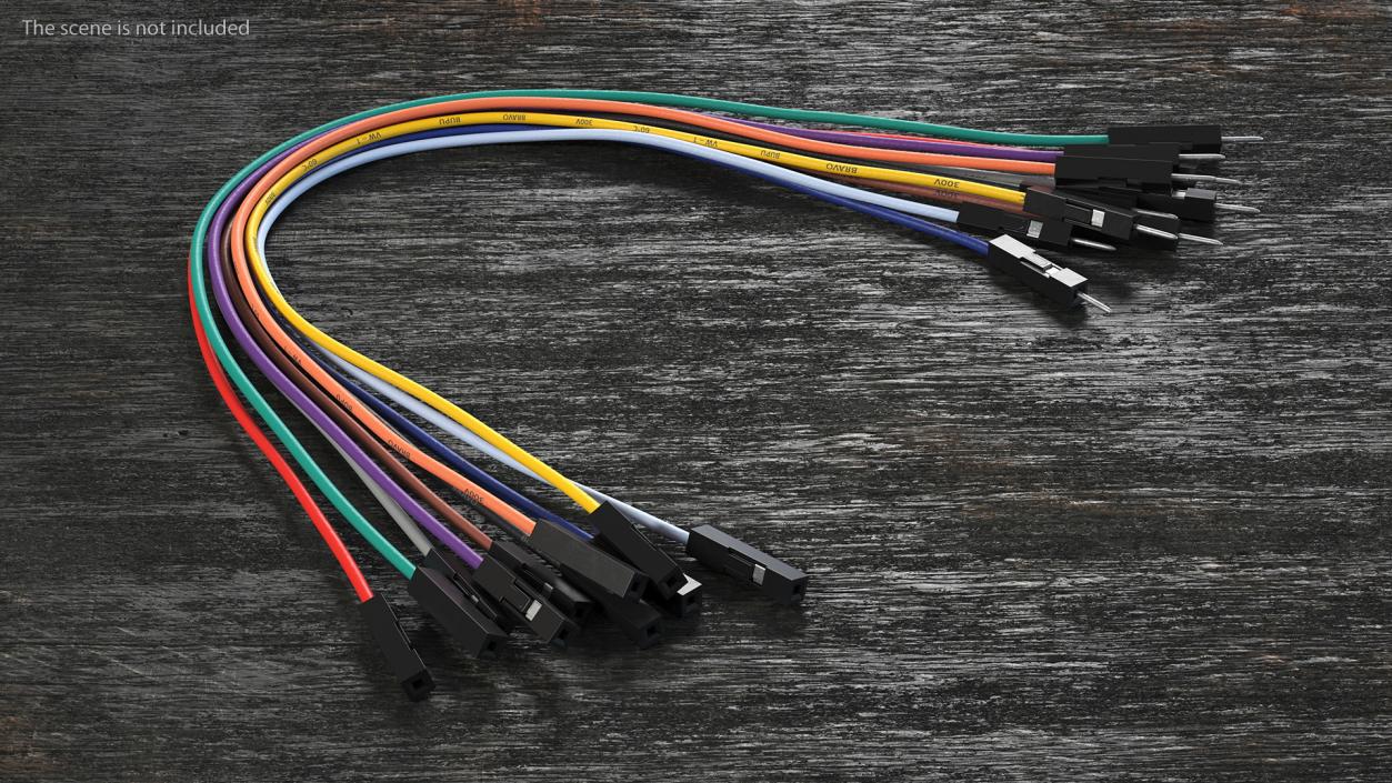 Jumper Wires Bented Multicolored 3D