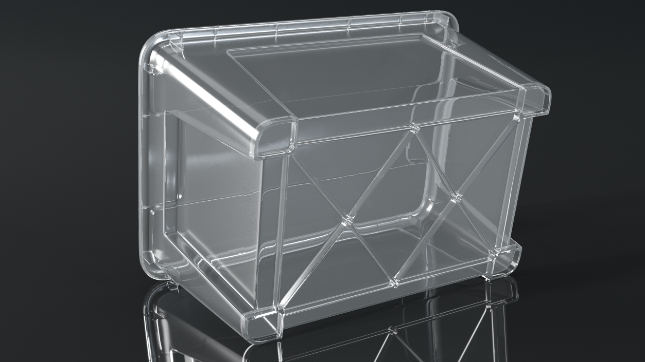 3D Transparent Plastic Container with Lid model
