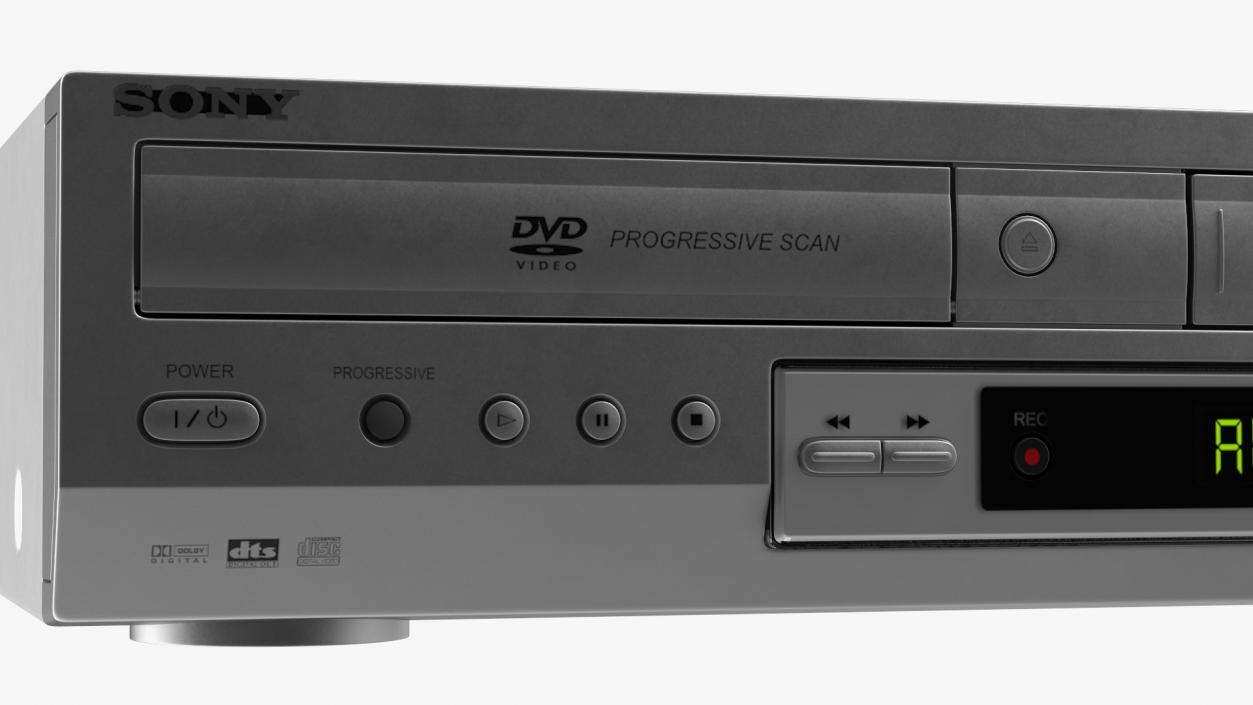 3D Sony SLV D300P Combo Player Video Cassette Recorder ON Rigged