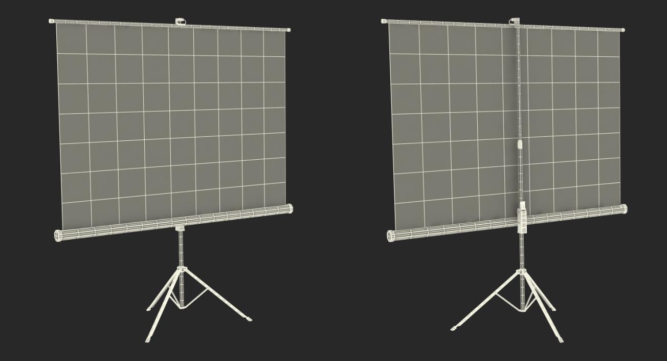 Portable Tripod Projection Screen Black 3D model