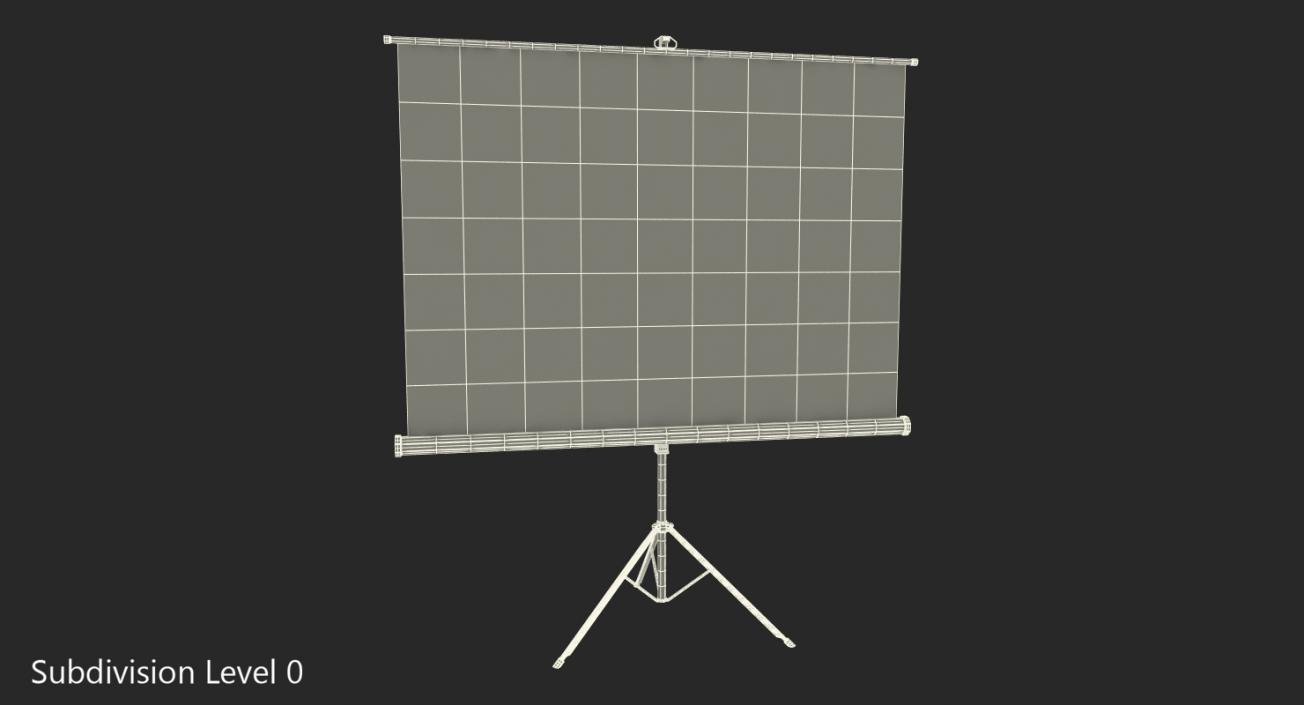 Portable Tripod Projection Screen Black 3D model