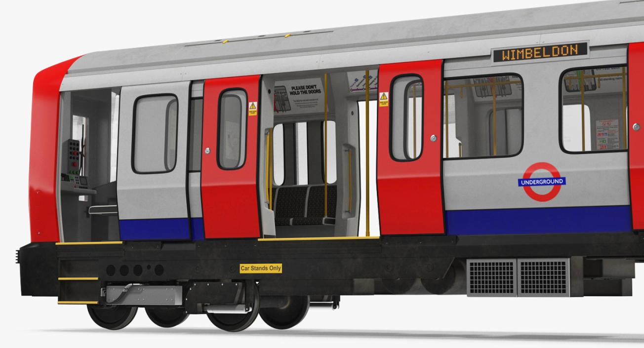 London Subway Train S8 Rigged 3D model
