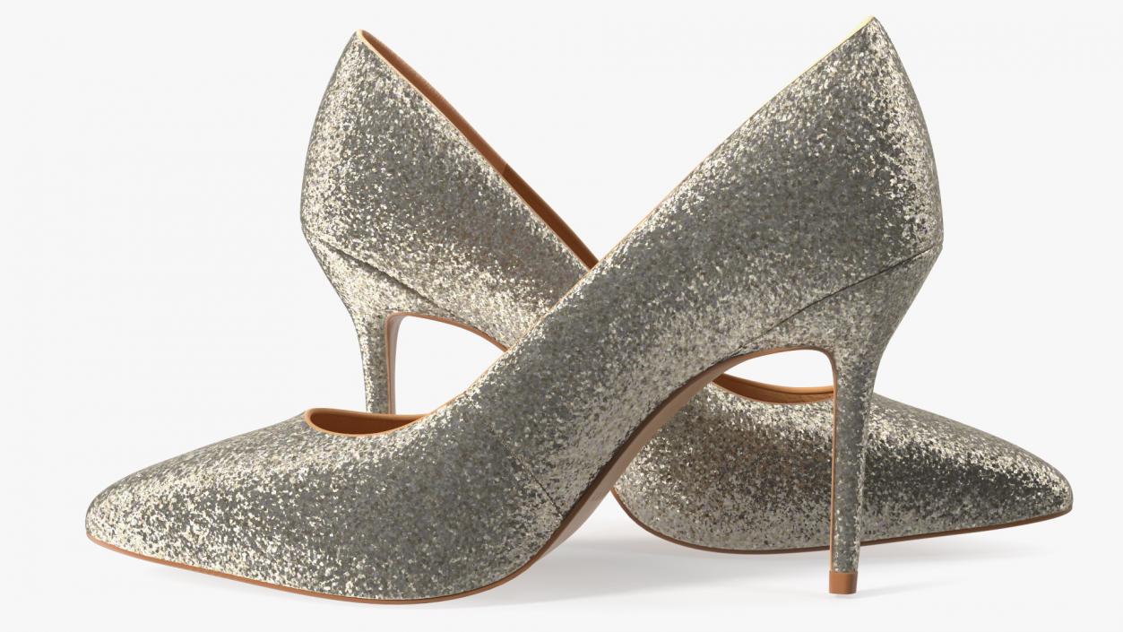 Katy Perry Gold Chunky Glitter Sissy Pumps 3D