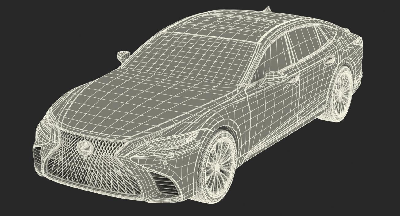 Lexus LS 500 2018 Rigged 3D model
