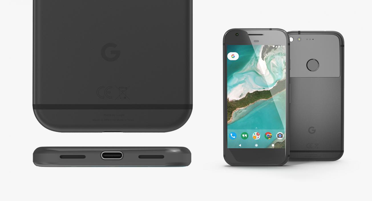 3D model Google Pixel Phone Quite Black