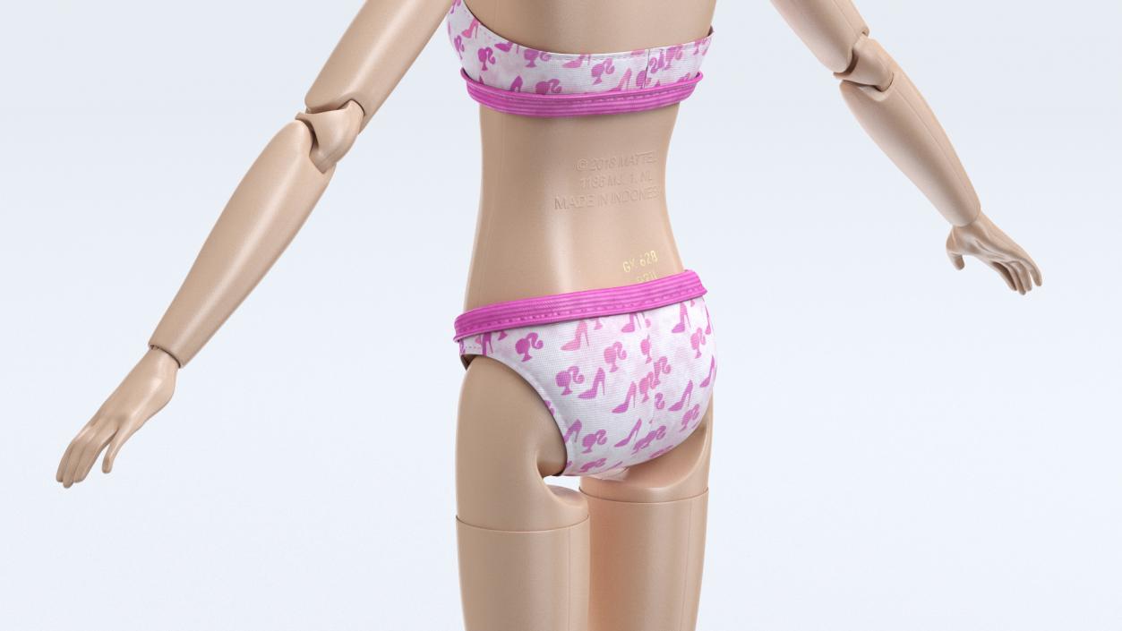 Barbie Doll Swimsuit T-pose 3D