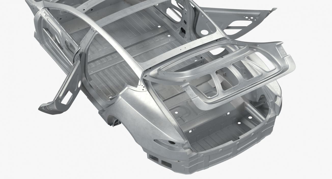 3D Tesla Model S Frame Rigged