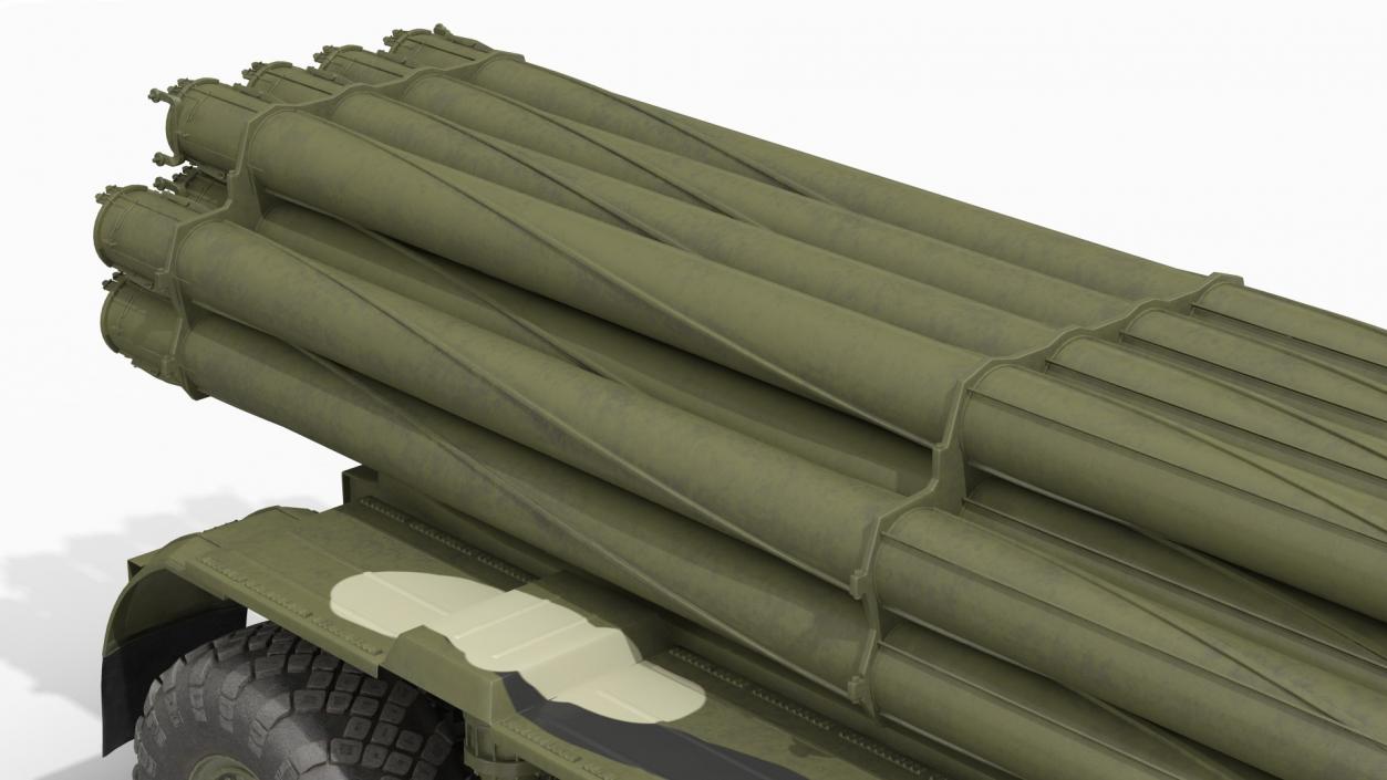 BM-30 Smerch Rocket Launcher Camouflage 3D model