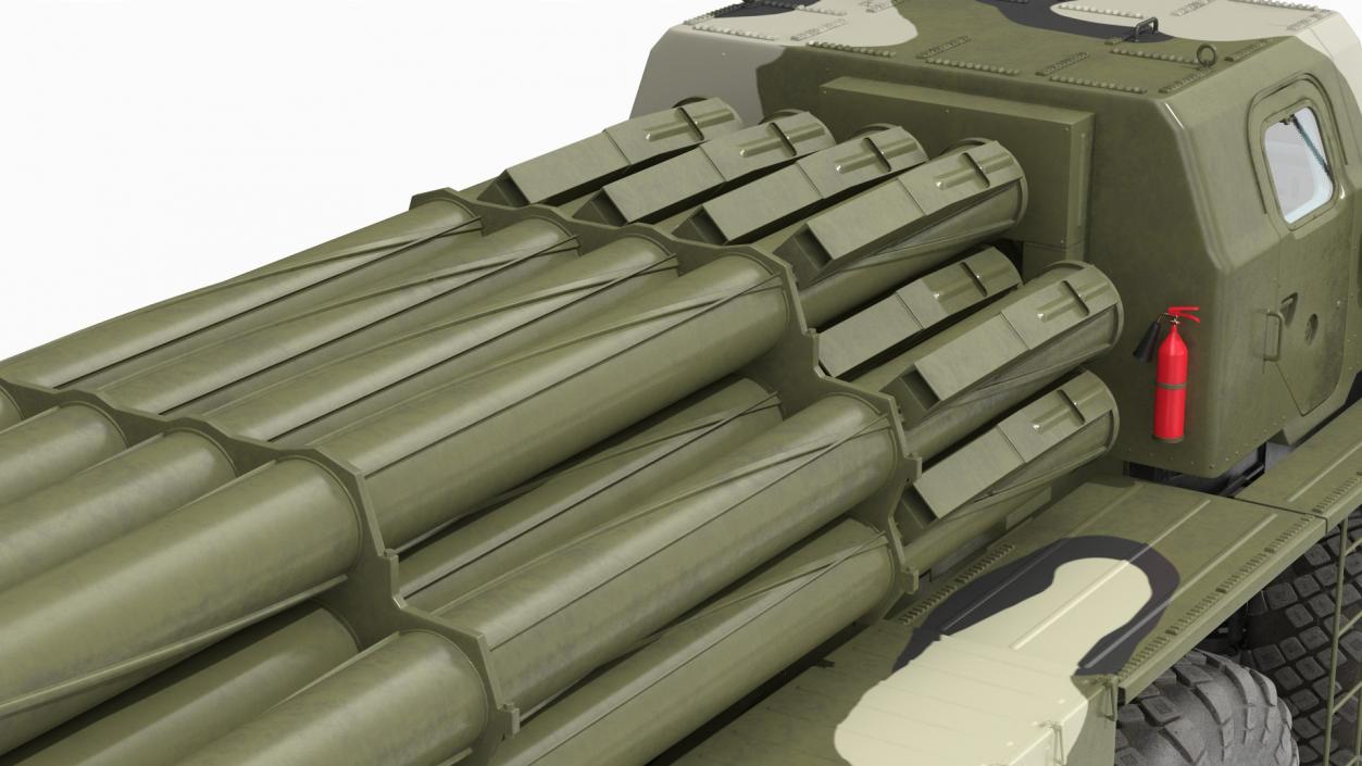 BM-30 Smerch Rocket Launcher Camouflage 3D model