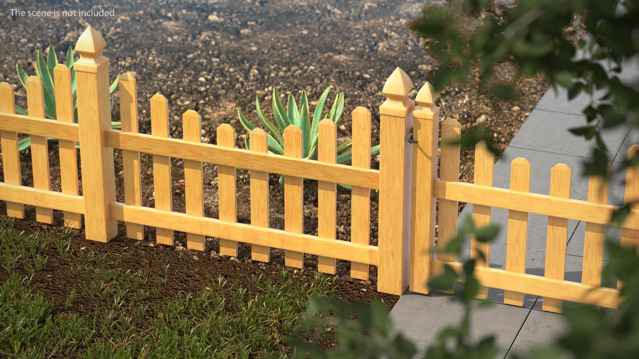3D Scalloped Fence Section model