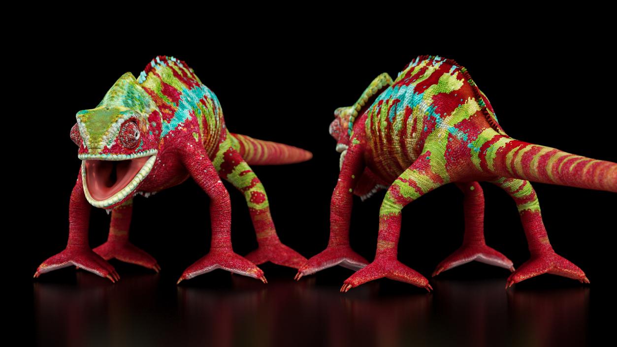 3D Chameleon Red model
