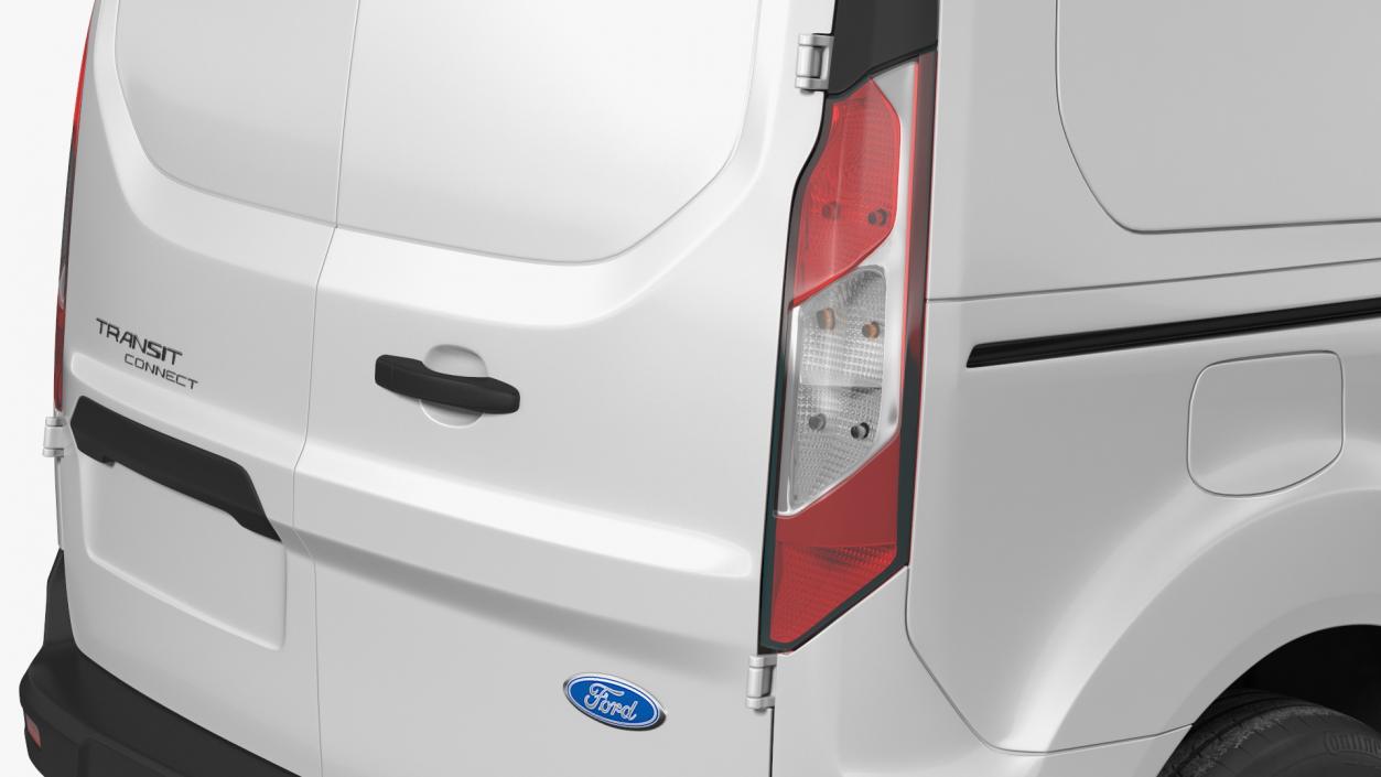 3D Ford Transit Connect Barn Doors Silver model