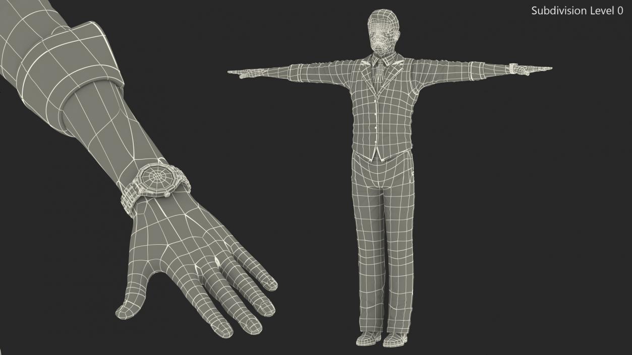 3D model Elderly Man Casual Wear Rigged