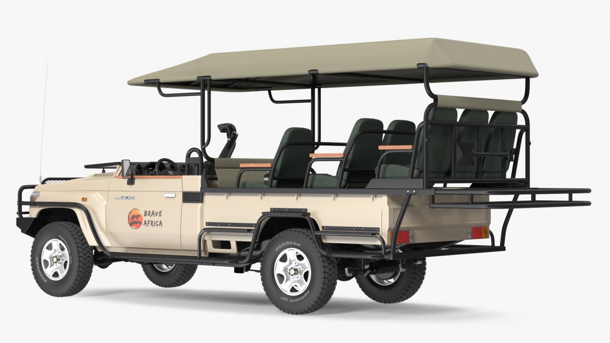 Toyota Land Cruiser Safari Open Sided Beige Clean 3D model