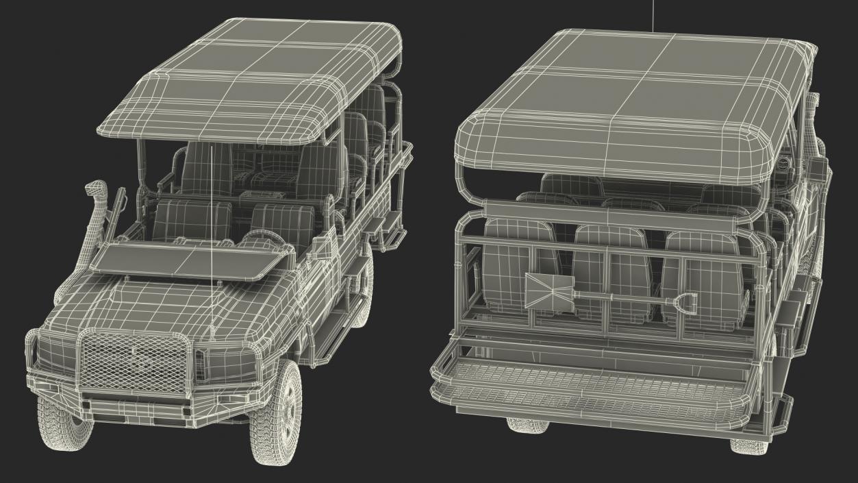 Toyota Land Cruiser Safari Open Sided Beige Clean 3D model