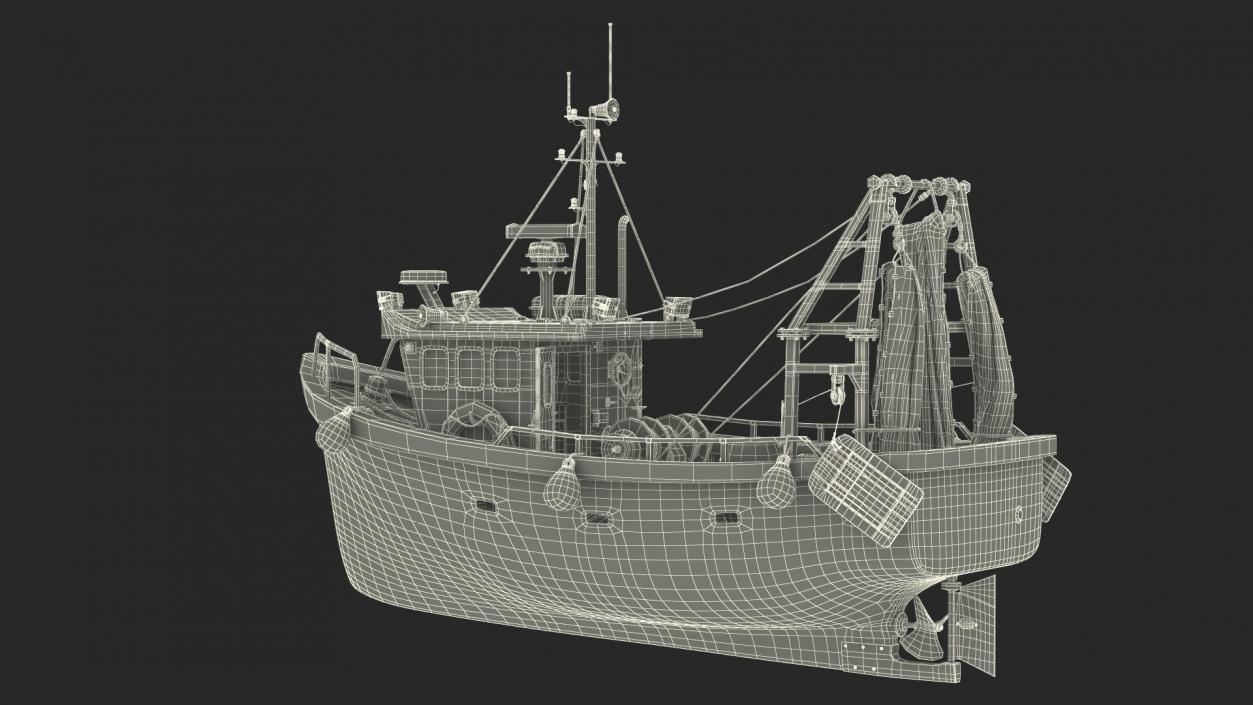Old Cygnus GM28-38 Small Fishing Vessel 3D model