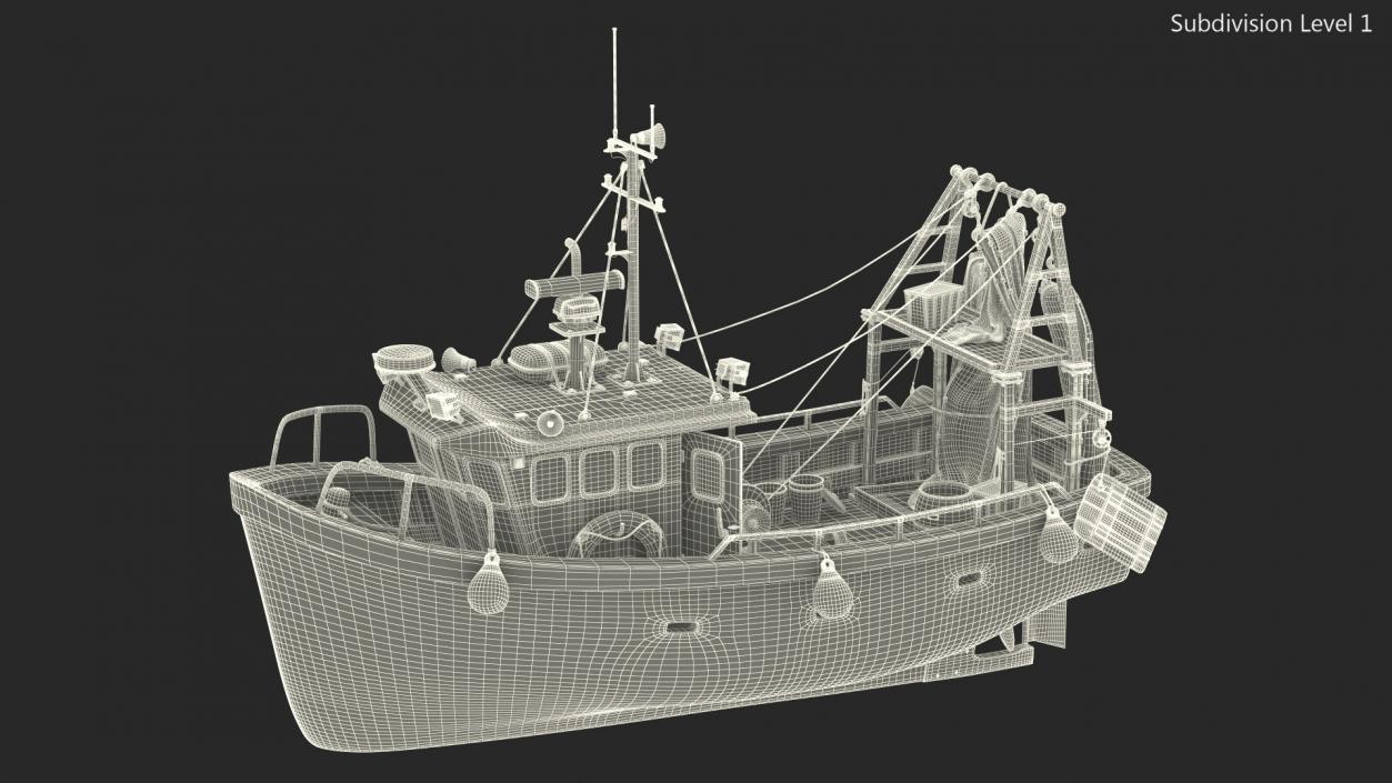 Old Cygnus GM28-38 Small Fishing Vessel 3D model