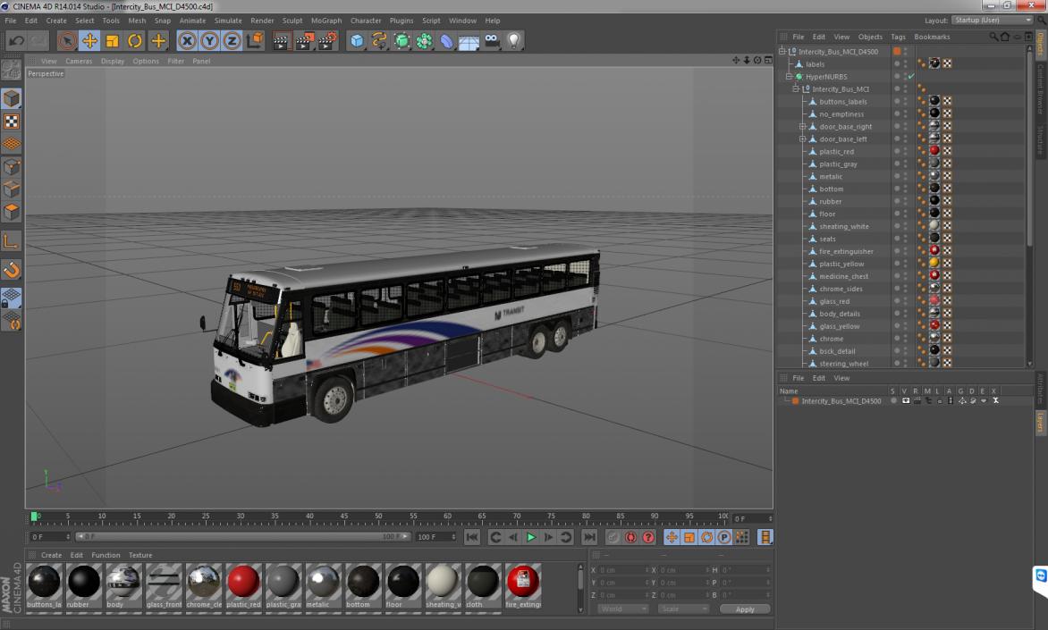 3D Intercity Bus MCI D4500 model