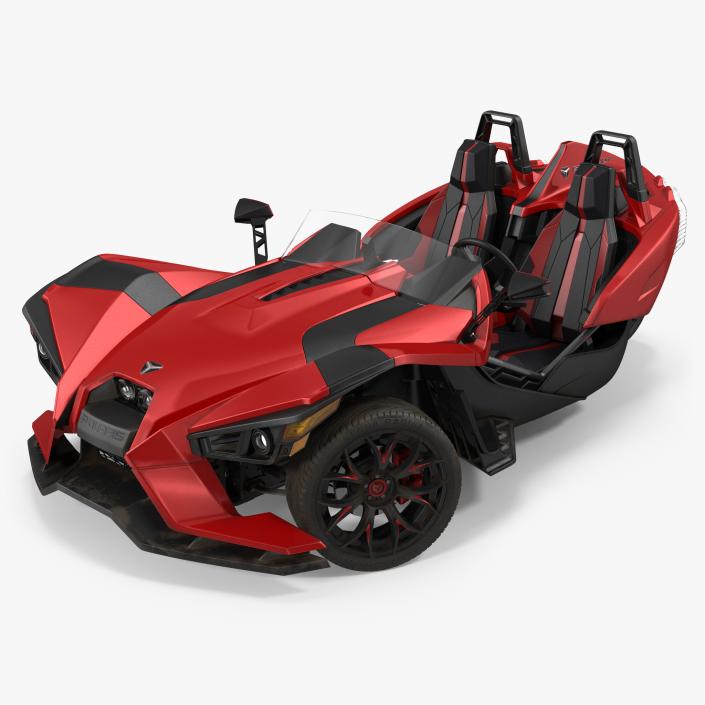 Polaris Slingshot Trike Red Rigged 3D model