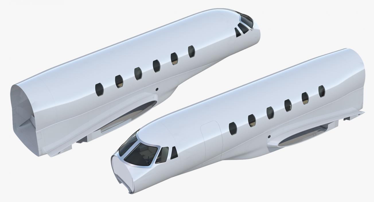 Business Jet Interior with Cockpit 3D model